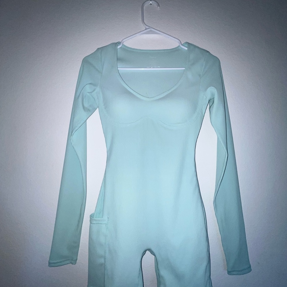 Women's Mint Green Long Sleeve Bodysuit